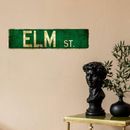Tinplate Elm Street Sign 4*16 Inch Vintage Decorative Painting  Restaurant
