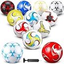HyDren 12 Packs Soccer Ball with Pump Official Size Soccer Ball for Indoor Outside Game Training Practice Back to School Sport Gift for Kids Teens Adults(Fresh Color, Size 5)