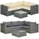 3Pcs Outdoor Rattan Wicker Conversation Furniture Set w/ Cushion