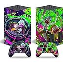 X-Box Series X Skin Vinyl Decal Stickers for Console and Controller Full Cover Protective Skin Set Compatible with X-Box Series X Anime X-Box X Accessories