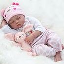 Reborn Baby Doll Girl, 60cm Soft Weighted Body, Cute Lifelike Handmade Silicone Sleeping Doll