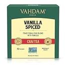 VAHDAM, Vanilla Spiced Masala Tea Bags - 15 Long Leaf Pyramid TBs | Black Tea, Vanilla Extracts, Cappucino Extracts, Cinnamon, Cloves, Black Pepper & Cardamom | Whole Ingredients