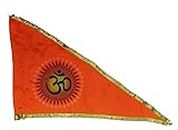 Om Flag Jhanda Big Size for Home | Om written Orange Flag | Flag for Temple