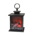YAKii. 7" H Fireplace Lantern with 6 Hours Timer Battery Operated, Hanging or Sitting Decoration for Indoor & Outdoor Use