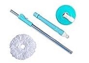 Spin Mop Stick Rod with 1 Microfiber Refill | Standing Magic Pocha with Easy Grip Handle for Floor Cleaning Supplies Product for Home, Office (Mop)