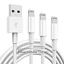 3 Pack Apple MFi Certified Charger Cable 6ft, Lightning to USB Cable Cord 6 Foot, 2.4A Fast Charging,Apple Phone Long Chargers for iPhone 13/12/11/11Pro/11Max/ X/XS/XR/XS Max/8/7/6