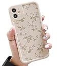 ZTOFERA Floral Case for iPhone 11, Ultra Slim Silicone Protective Phone Case with Cute Flower Pattern Girls Women Shockproof Bumper Cover for iPhone 11, Beige