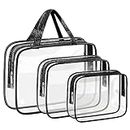 Clear Wash Bag for Toiletries , Funnasting 3 in 1 Waterproof Clear PVC Travel Makeup Bag Business Bathroom for Men, Women and Kids