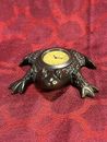 Pier 1 Imports Desk Table Small Clock Brown Brass Frog 1975755 -- 6462