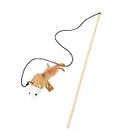 Foodie Puppies Cat Teaser Playing Stick & Feather Interactive Teasing Wand Toy (Mouse-Bell)