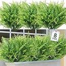KHOYIME Artificial Plants for Decor Outdoor Fake Plants Greenery Faux Plant Boston Fern UV Resistant Artificial Flowers Outside Indoor for Home Garden Porch Summer Decor