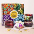 Natural Soy Wax Aromatic Therapy Candles 4 Scents Tin Can Gift Box No Smoke