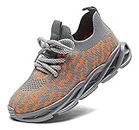kkdom Boys Girls Running Walking Sneakers Shoes Comfort Lightweight Breathable Athletic Tennis Orange Size 6