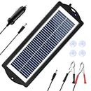 5W 12V Solar Car Battery Charger & Maintainer, Portable Waterproof Solar Panel Trickle Charging Kit for Car, Automotive, Motorcycle, Boat, Marine, RV, Trailer, Powersports, Snowmobile, etc.