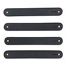 Hide & Drink, Drawer Handles Handmade from Thick Full Grain Leather - Charcoal Black