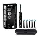AGARO Cosmic Plus Oscillating Tooth Brush for Adults, 4 Modes, Dupont Nylon Soft Bristles, Replaceable brush head, Rechargeable, Power Toothbrush, Black