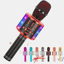 Vigor Karaoke Microphone Machine Toys For kids Bluetooth Microphone with LED Light, Birthday Gift - Black