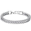 Fashion Frill Silver Bracelet For Boys Criss Cross Stainless Steel Bracelet For Men Boys Love Gifts Mens Accessories Bracelets