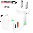 Dual Port 20W USB-C Wall Charger Fast Charging Block Quick Charge Power Adapter 