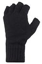 Heat Holders Men's Fingerless Gloves - One Size Fits Most for Ultimate Winter Warmth (Black)