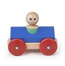 TEGU 5700652 Baby, magnetisches Spielauto, Holzspielzeug, Magnetic Racer rot-blau, 3 Teile