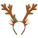 HD Novelty Delightful Holiday Festivity: Exquisitely Crafted Reindeer Antlers Christmas Headband Featuring Charming Bells - Whimsical and Festive Accessory for Christmas Parties, Seasonal Gatherings