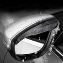 2x Espejo retrovisor negro de fibra de carbono protector de visera de lluvia para accesorios de automóvil