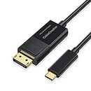 CableCreation 8K Bi-Directional DisplayPort to USB C Cable 1.8M [HDR, 8K@60Hz, 4K@144Hz, 2K@165Hz], DP 1.4 to USB C Cable for iPhone 15 Plus 15 Pro Max,MacBook Pro/Air, iPad Pro/Air, Dell XPS,6FT