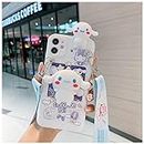 Smaige Compatible with iPhone 11 6.1 inch Case, Cute Kawaii Cartoon Baby Cinnamon-Dog Protection Girly Case Cover with Makeup Mirror and Lanyard for Kids Teens Girls Women
