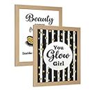 Chaka Chaundh - Saloon wall frames - Saloon wall poster - Beauty Parlour wall decoration framed poster - Hair salon wall decoration poster - (14 X 11 Inches) set of 2