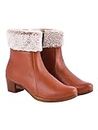 Shoetopia womens BT-Fur Tan Ankle Boot - 3 UK (BT-Fur-Tan)