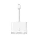 Belkin Connect USB-C™ to Dual-Port USB-C Adapter, Hub Dongle with 2 USB-C 3.2 Gen2 Ports & 100W PD with Max 10Gbps High Speed Data Transfer for MacBook, iPad, Chromebook, PC, and More - White