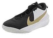Nike Kid's Team Hustle D 10 (GS) Basketball Shoe, Black/Metallic Gold/White, 5 Big Kid