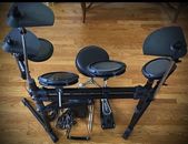 7 Piece Electronic Drum Kit Model E-ED001 2010 Black Cymbals Drums Pedals + Rack