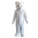 Polar Bear Mascot Costume White Bear Halloween Christmas Party Fancy Dress Adult