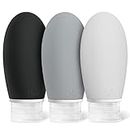 100ml Travel Bottles for Toiletries, Opret 3 Pack 3.4oz Leak Proof Silicone Bottles Refillable Travel Containers TSA Approved BPA Free for Shampoos Conditioner Cosmetic Lotion