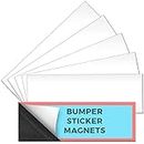 Set of 6 – Bumper Sticker Magnets, Bumper Magnet, Flexible Magnetic Bumper Sticker Sheet with Self Adhesive, Make Your Decal Transferable with These Durable Car Magnets, Size 12” X 4” Thickness 30 Mil
