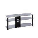 Black Glass TV Stand 115cm Suitable For 42 50 55 inch LCD LED Plasma Flat Screen Televisions
