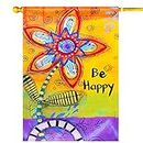 LAYOER Home Garden Flag 28 x 40 Inch Double Sided Welcome Be Happy Decorative Flowers Children's Day