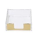MultiBey Sticky Notes Memo Pad Holder Dispenser Rose Gold with Clear Desk Supplies Organizer Accessories for Office Home Schools (Gold)