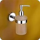 EASYHOME FURNISH Liquid soap Dispenser for wash Basin handwash Shampoo Conditioner Dispenser Bathroom soap Dispenser Holder 29(Chrome Finish,Anti-Rust)(304 Stainless Steel and Glass)