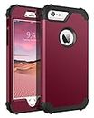 iPhone 6S Plus Case, iPhone 6 Plus Case, BENTOBEN Heavy Duty Shockproof 3 in 1 Slim Hybrid Hard PC Soft Silicone Bumper Protective Phone Case Cover for iPhone 6S Plus/iPhone 6 Plus (5.5 Inch) Wine Red