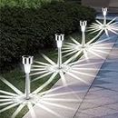 Fohil 12 Pack Solar Garden Lights, Solar LED Pathway Landscape Lighting Lights Outdoor Waterproof, Solar Powered Outdoor Lights for Outside Walkway Yard Driveway Lawn Patio Decor