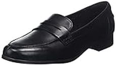 Clarks Women's Hamble Loafers, Black Black Leather, 5 UK