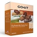 GO4IT Health Meal Replacement Bar, HIGH Protein Nutrition Bar, HIGH Fiber, LOW Calories, KETO friendly, On-the-go, Weight Loss Food Bar, 7/Box - (Variety)