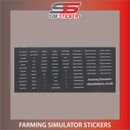 Pegatinas NEGRAS para caja de botones de simulador agrícola/rueda/controlador/panel lateral