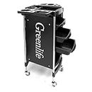 GreenLife® Salon SPA Hairdressing Trolley Salon Cart Beauty Tray Storage Cart Coloring with Hair Dryer Holder 4 Drawers Wheels