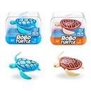 Robo Turtle Robotic Swimming Turtle (Orange and Blue Turtles Included) electronic pet turtle, summer pool toy, bath toy, (2 Pack, Orange and Blue)