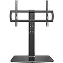 Universal Swivel TV Stand/Base Table Top TV Stand 40 to 86 inch TVs 110 Degree Swivel, 5 Level Height Adjustable, Heavy Duty Tempered Glass Base, Holds up to 66kgs Screens, HT04B-003P…