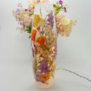 Jarrón decorativo iluminado vidrio Stony Creek flores silvestres en flor de 12" WBE09A